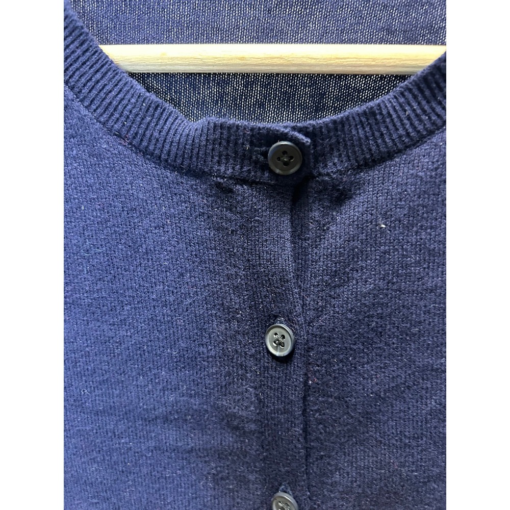 Gap Cardigan Sweater Womens S Navy Blue Excellent Cotton Crew Neck Button Front - Picture 2 of 5